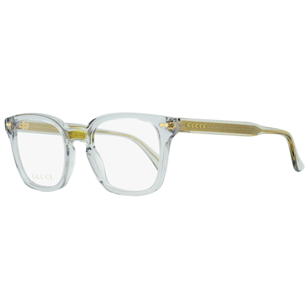 Gucci Rectangular Eyeglasses GG0184O 005 Transparent Gray 50mm 0184